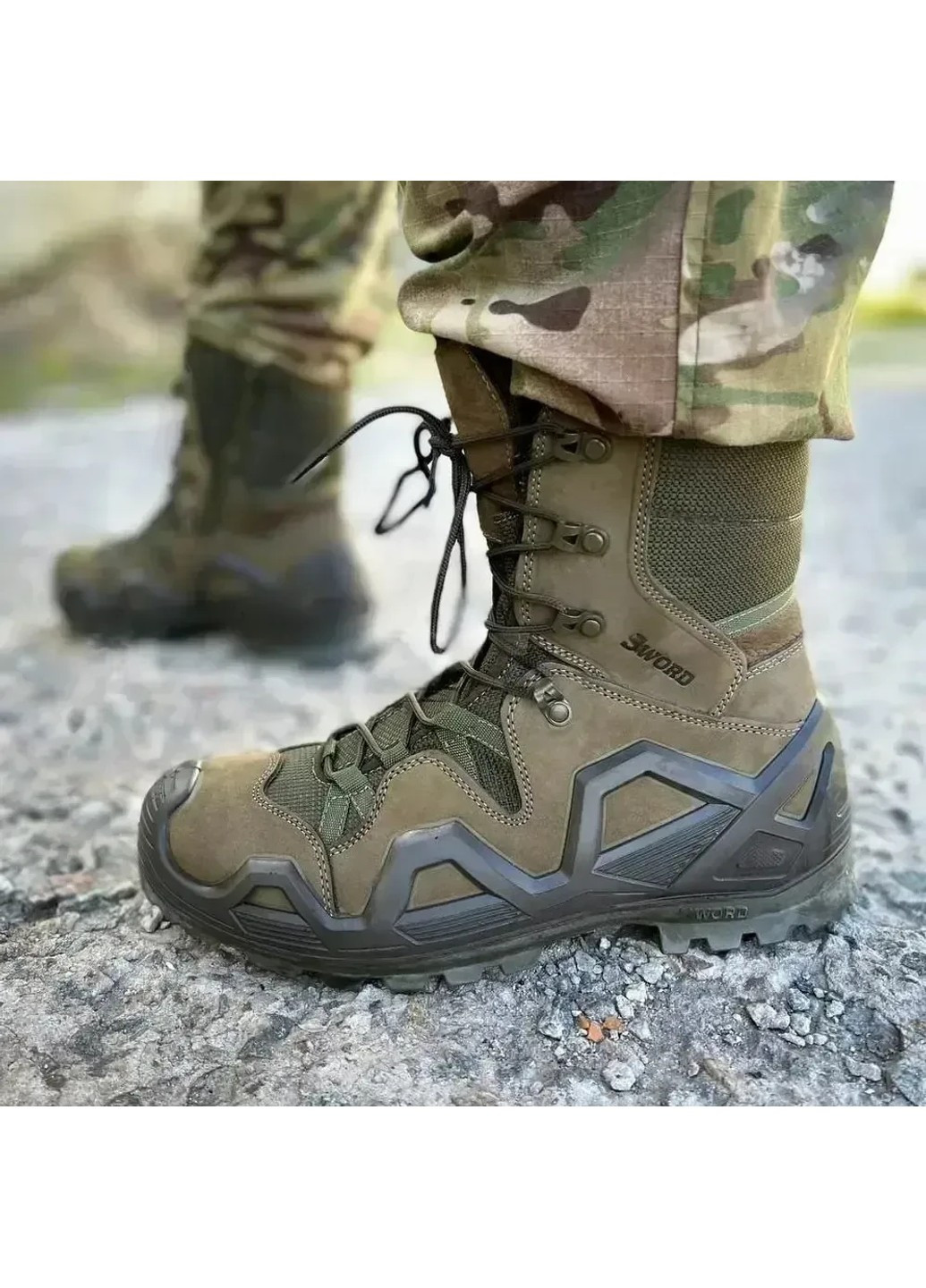 Хаки берцы тактические single swords на мембране goretex хаки 46 Lowa