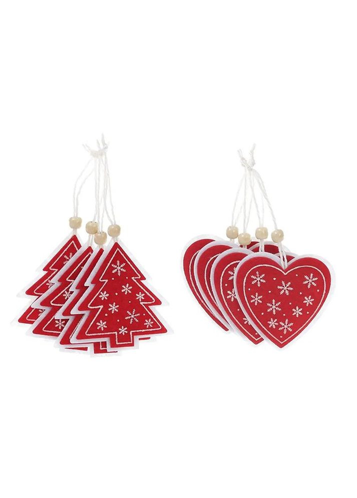 Набір новорічних прикрас - Серце та Ялинка колір різнокольоровий ЦБ-00232302 BonaDi (264999807)