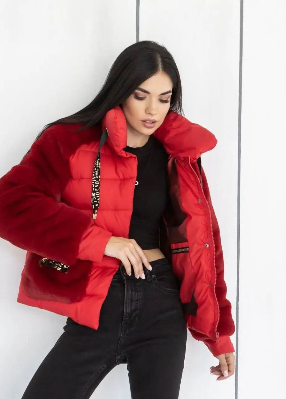 Червона зимня жіноча куртка зимова SK