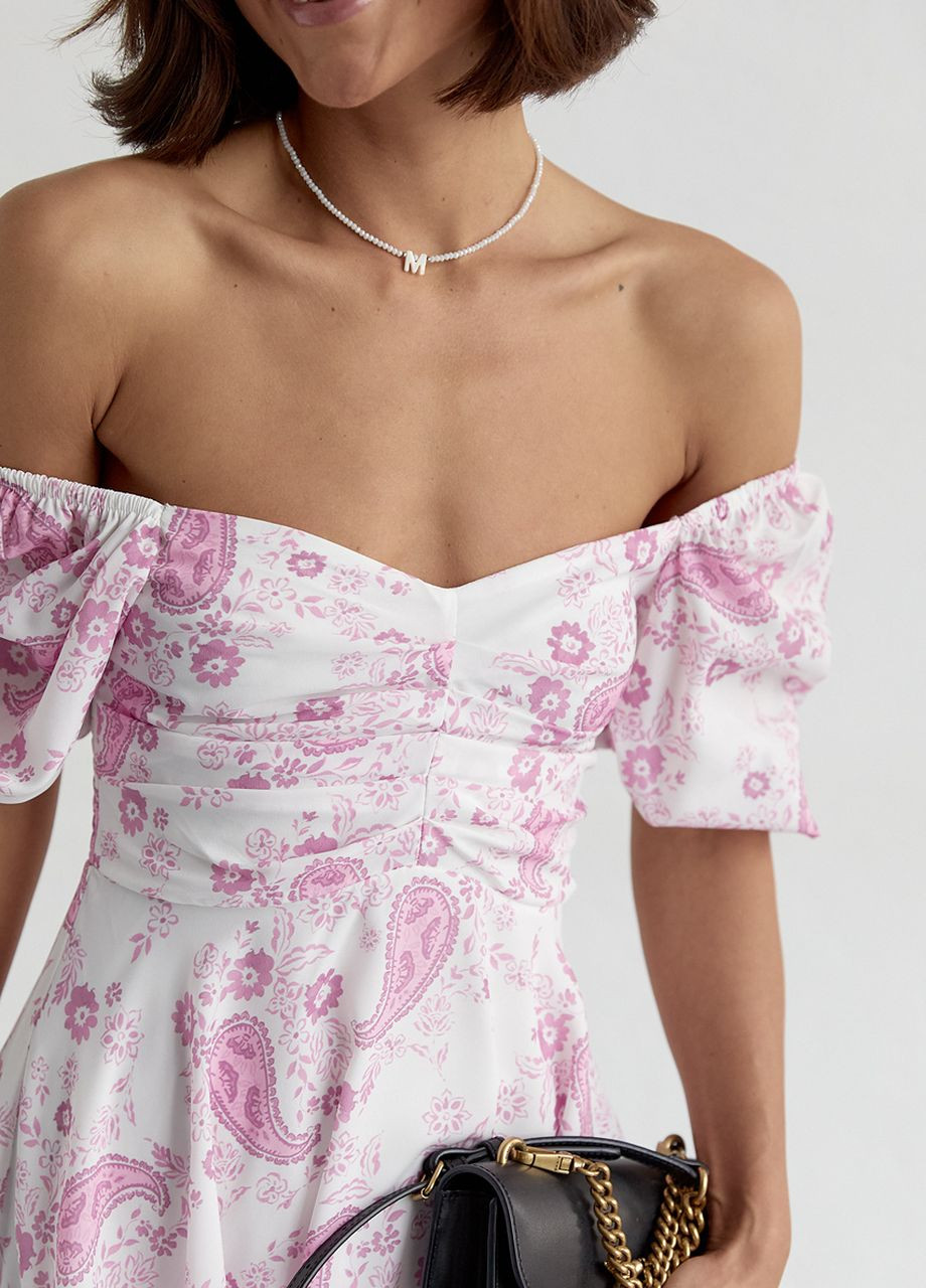 Лавандова відвертий літня сукня міні з драпіруванням спереду - лавандовий Lurex