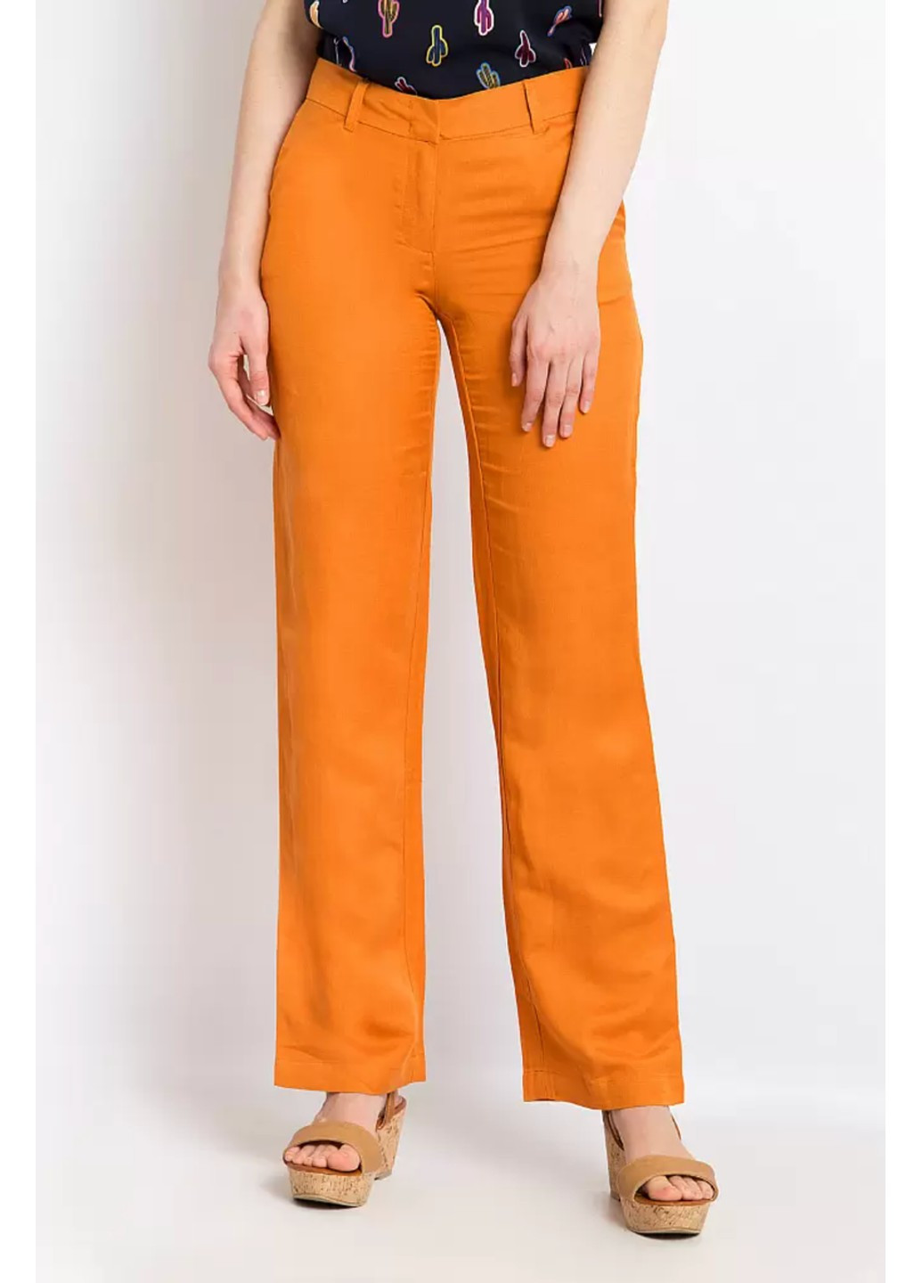 Оранжевые кэжуал летние кюлоты брюки Finn Flare