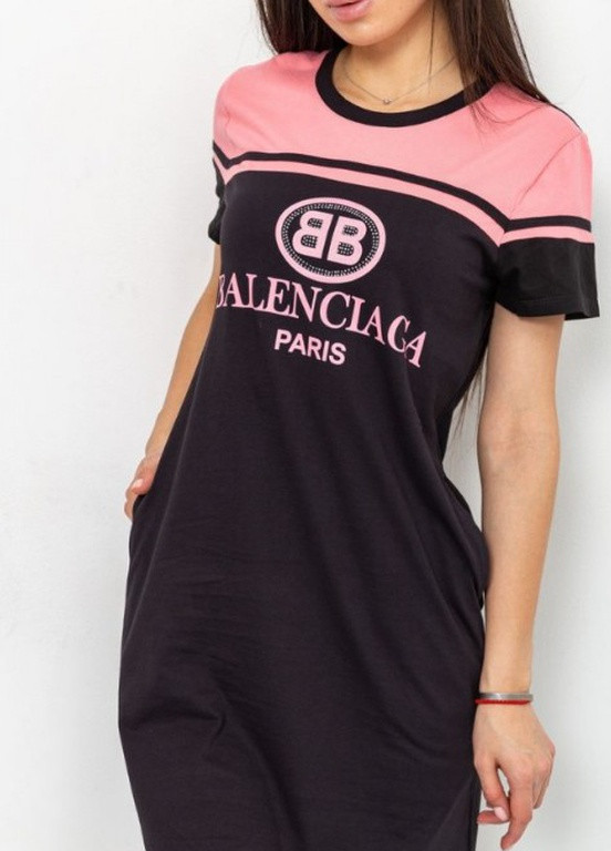 Черное женское платье, туника с логотипом balenciaga Milana