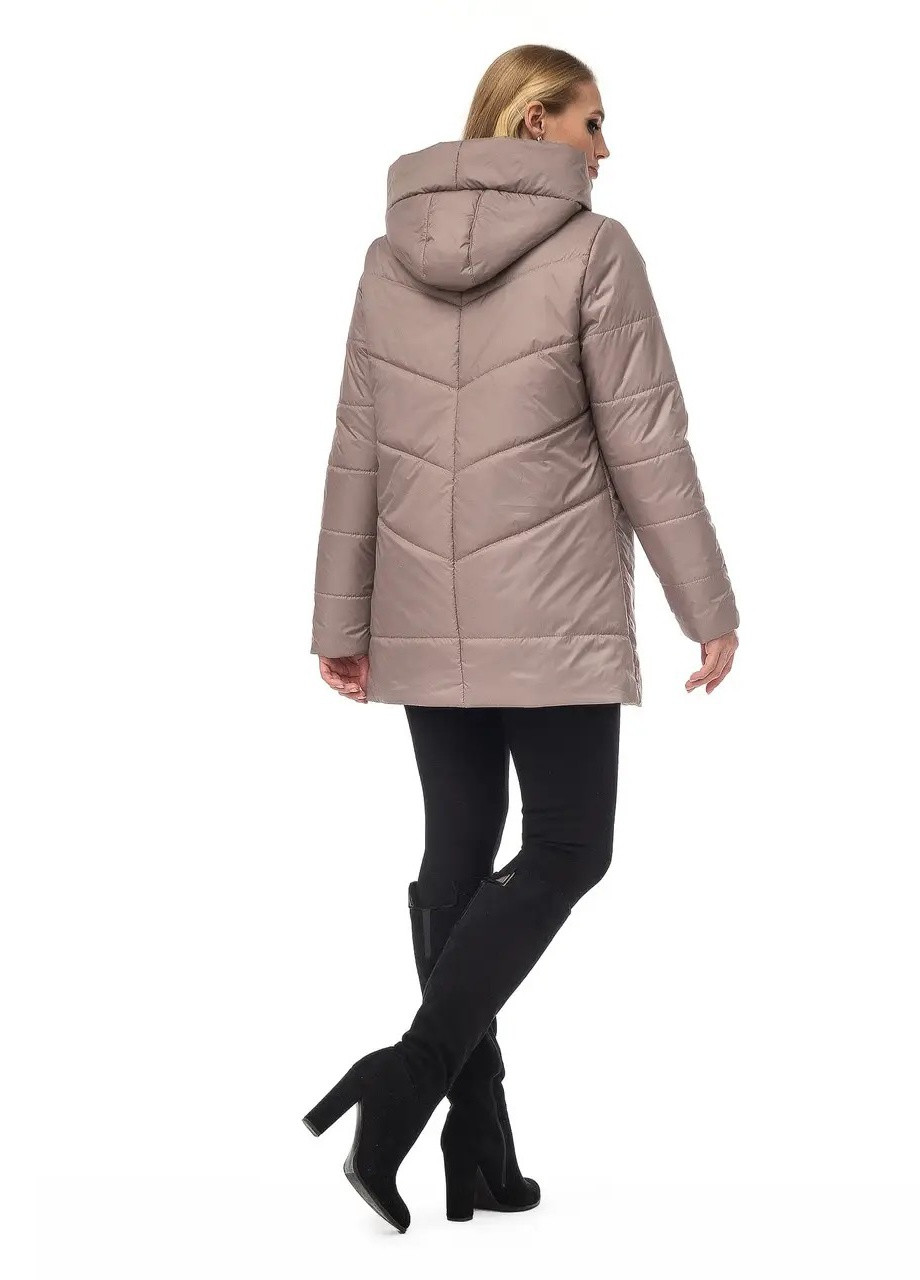 Бежева демісезонна куртка осіння жіноча великих розмірів SK