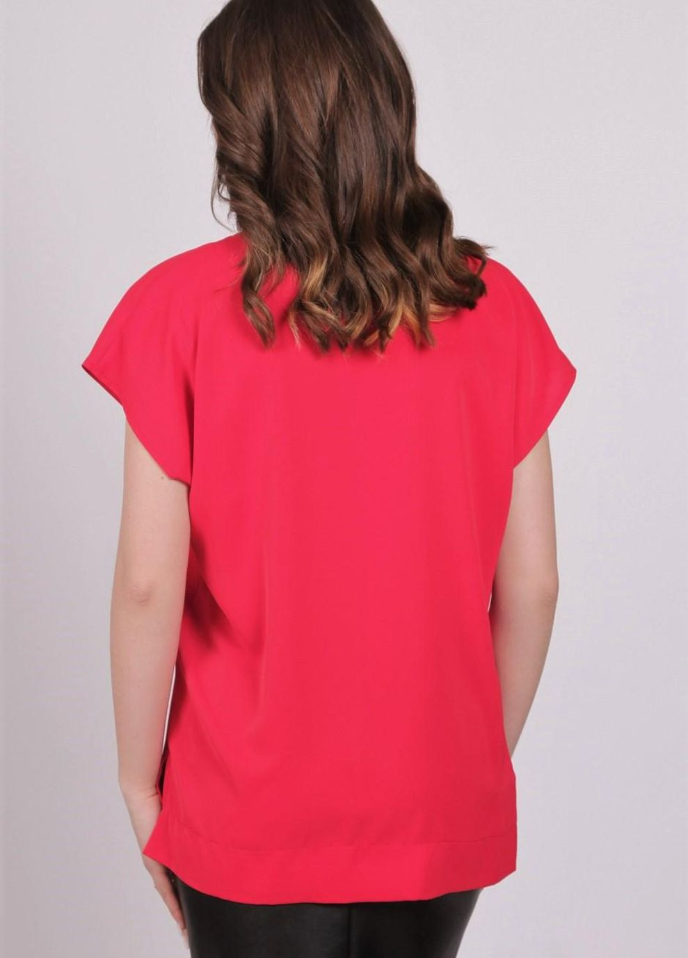 Красная блузка женская 0071 однотонный софт красная Актуаль