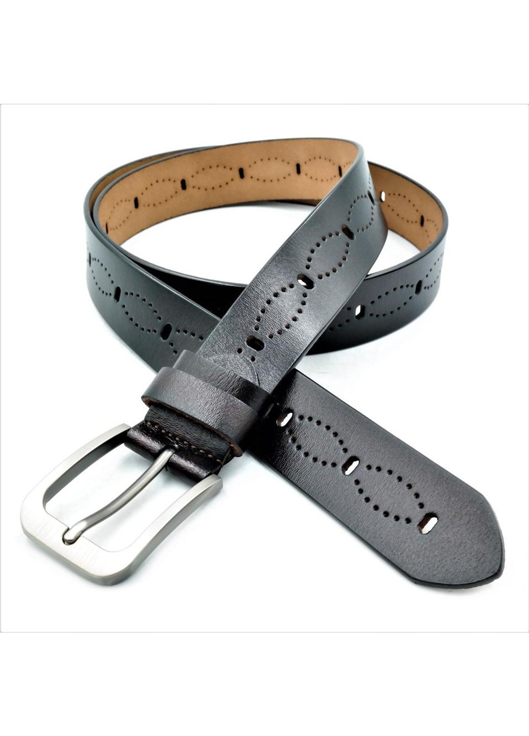 Женский кожаный ремень Weatro 3,3х110-115 см. Темно-коричневый lmn-zh-33k-017 Le-Mon (272596680)