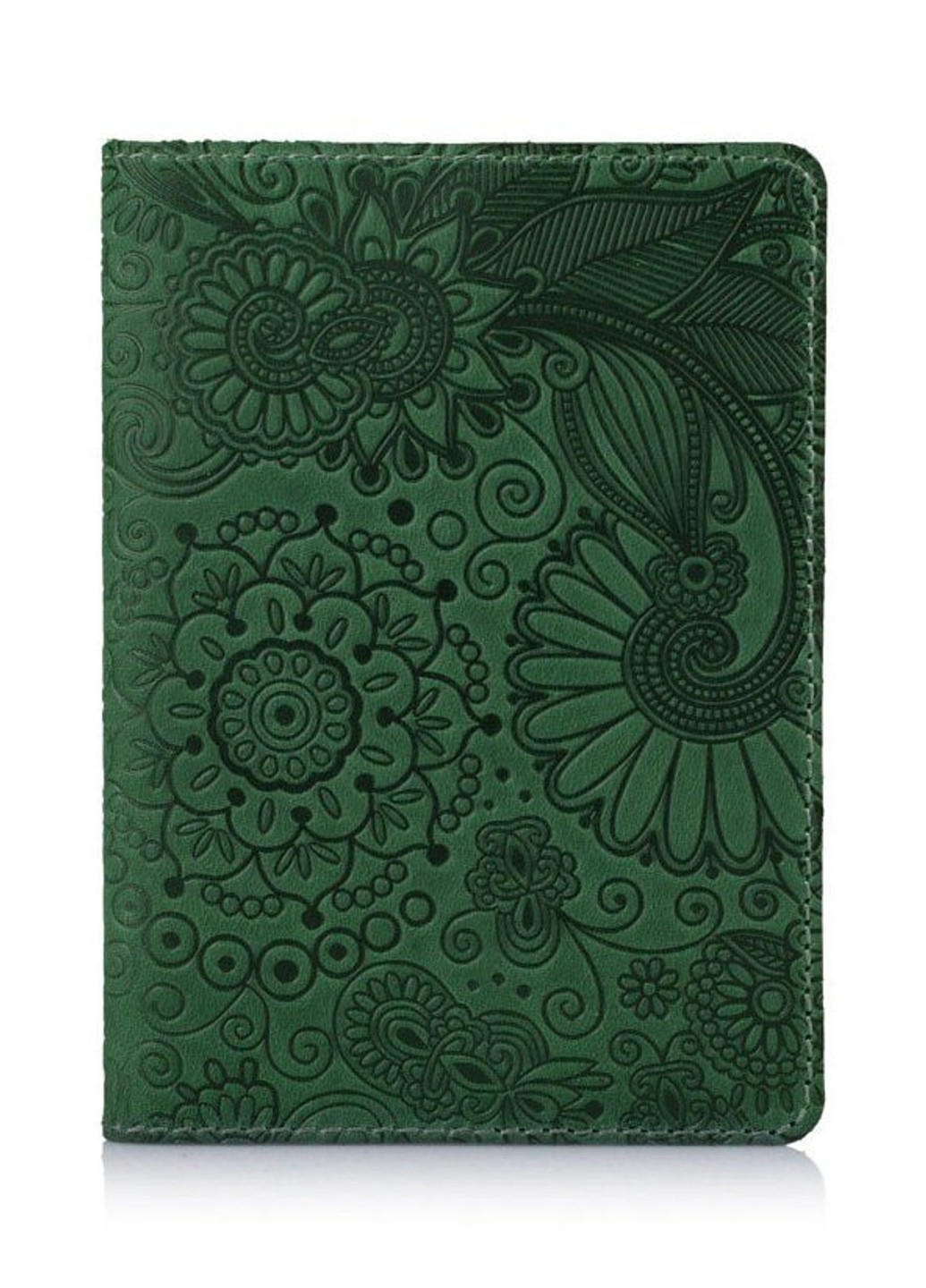Шкіряна обкладинка на паспорт HiArt PC-01 7 Mehendi Art зелений Зелений Hi Art (268371406)
