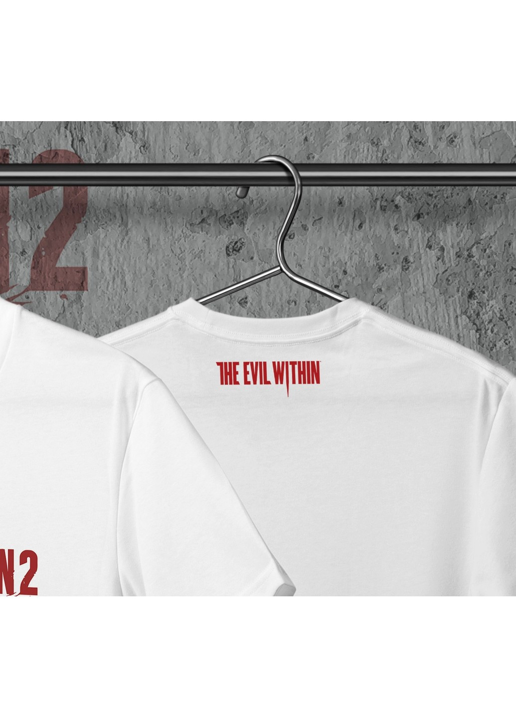 Белая футболка c принтом the evil whithin 2 No Brand
