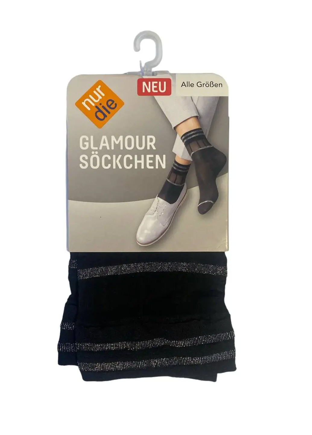 Жіночі шкарпетки Glamour One Size Чорний/Люрекс () Nur Die 611127 (277972829)