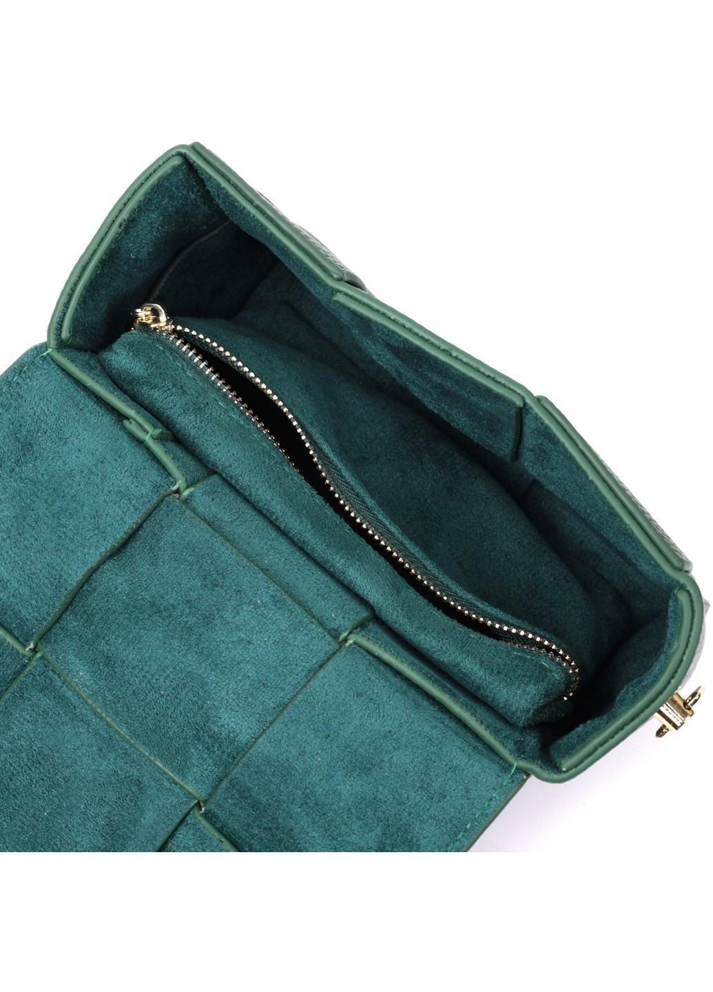 Компактная вечерняя сумка для женщин с переплетами из натуральной кожи 22312 Зеленая Vintage (276461755)