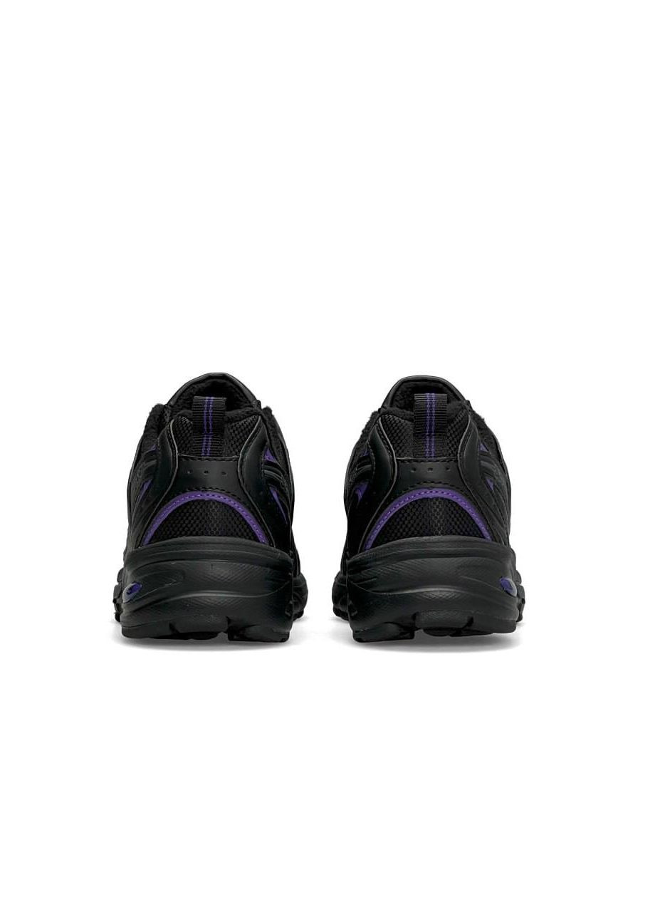 Черные демисезонные кроссовки женские, вьетнам New Balance 530 Fleece Termo Black Purple