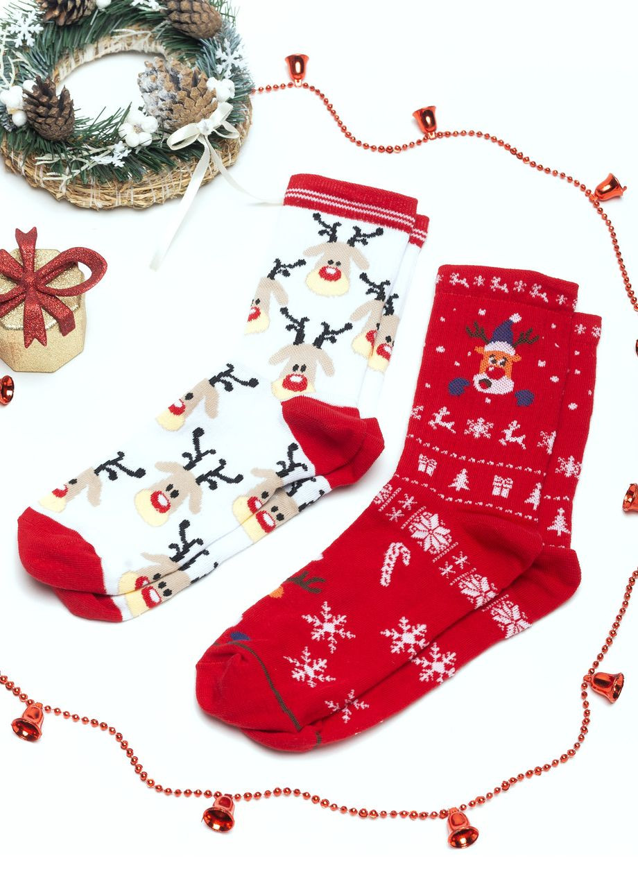Набор новогодних носков с принтами "Олени" Maybel (271140570)