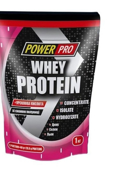Whey Protein 1000 g /25 servings/ Клубника Power Pro (256725261)