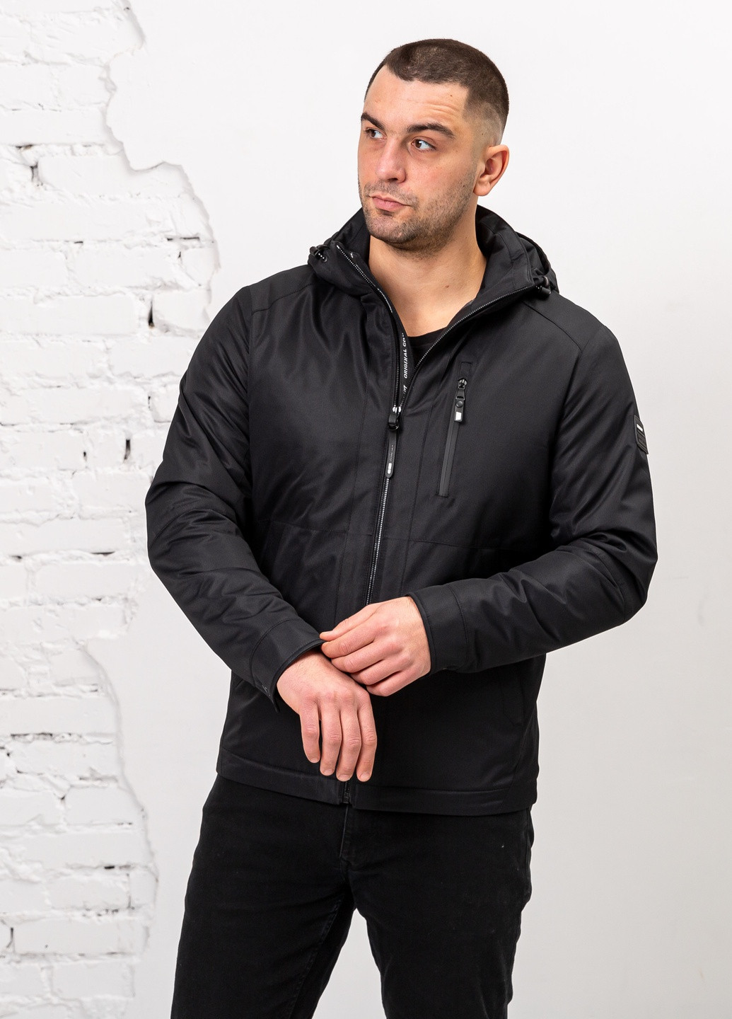 Чорна демісезонна демісезонна куртка чоловіча великого розміру бренд vavalon SK