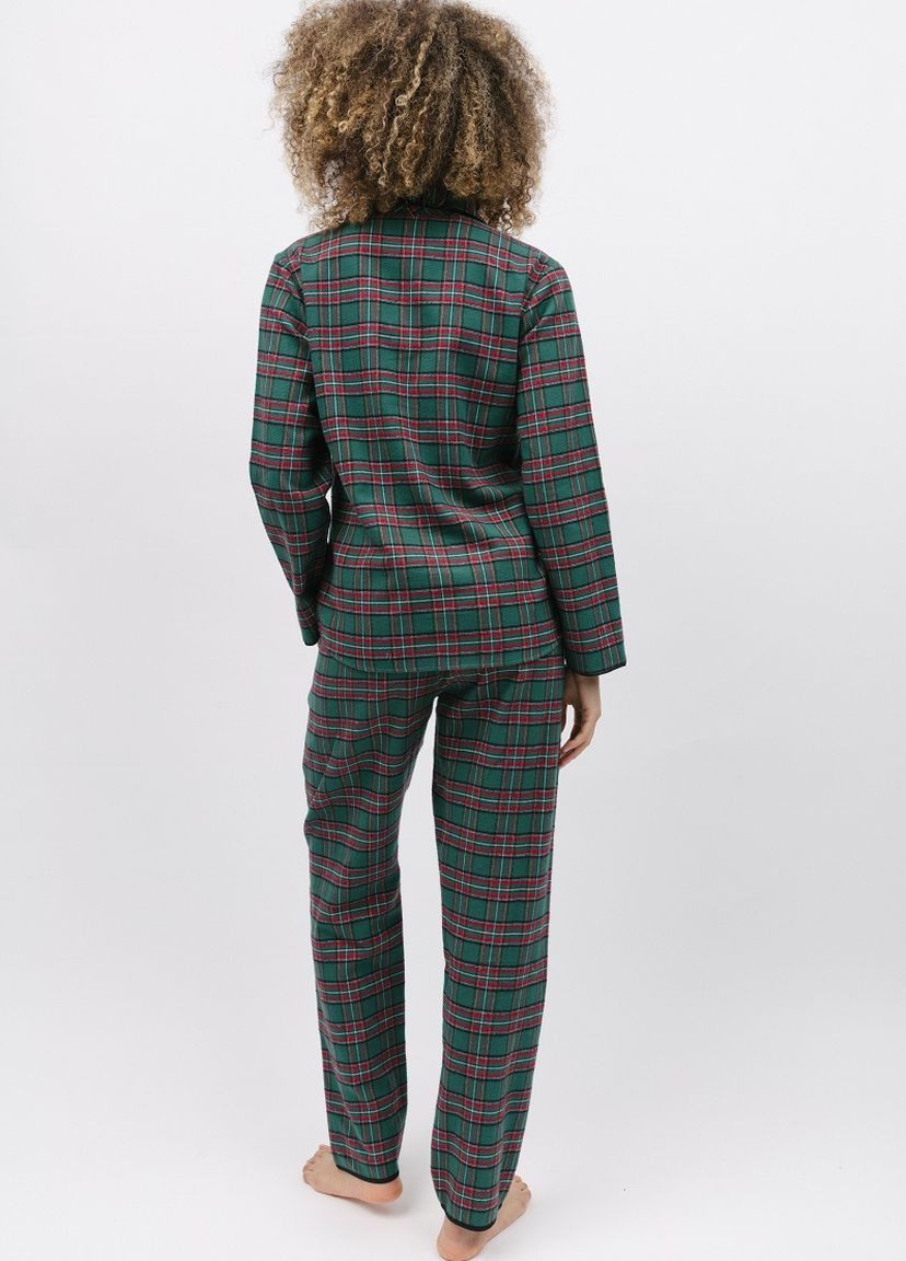 Зелена зимня піжама жіноча 9840-9841 рубашка + брюки Cyberjammies Whistler