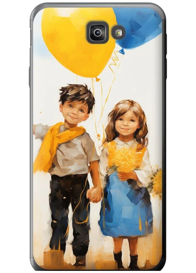Силиконовый чехол 'Дети с шариками' для Endorphone Samsung Galaxy J7 Prime (267240633)