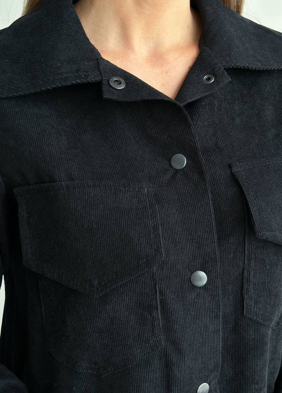 Трендовий костюм вельветовий оверсайз сорочка на кнопках та джоггерами InFashion костюм (262520864)