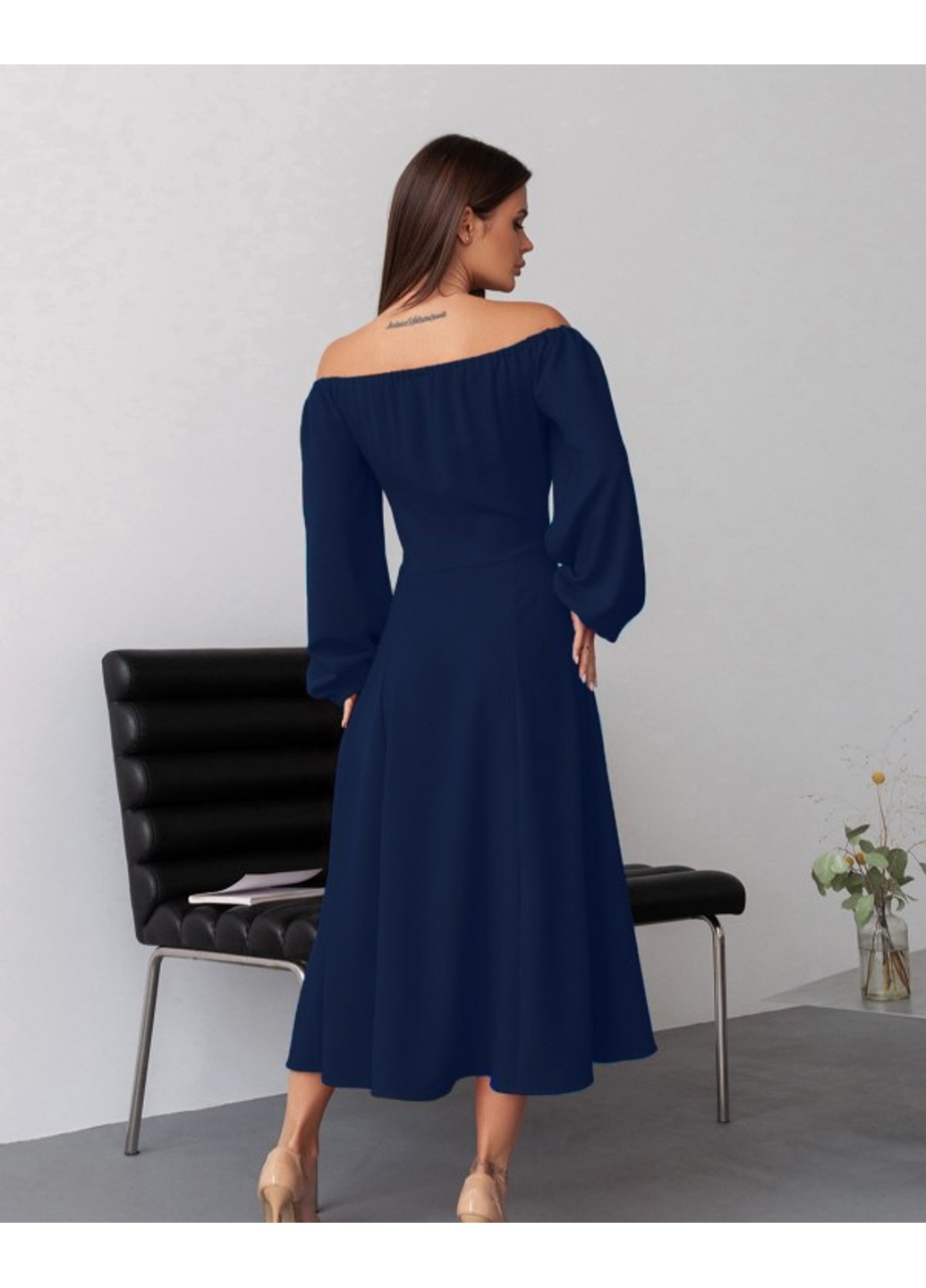 Темно-синя повсякденний сукня 14382 темно-синій ISSA PLUS