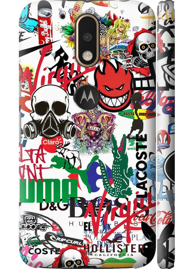 3D пластиковий матовий чохол 'Many different logos' для Endorphone Motorola MOTO G4 (258263166)