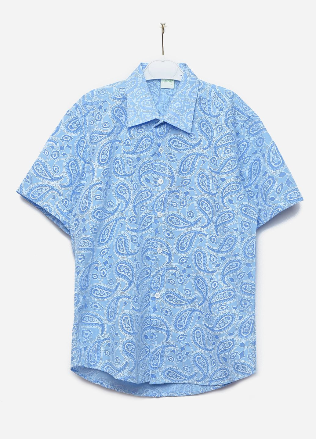 Синяя классическая рубашка с абстрактным узором Let's Shop