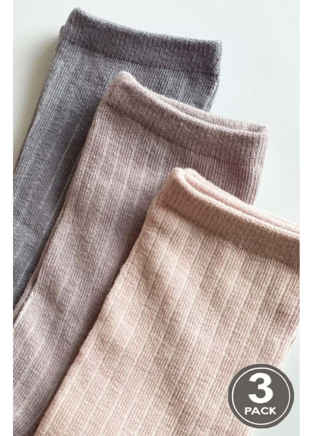 Шкарпетки жіночі бавовняні SOCKS COTTON RIB pudra/latte/grey (3пари) G08 Legs (265543975)