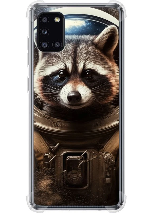 Силикон с усиленными углами чехол 'Raccoon austronaut' для Endorphone Samsung Galaxy A31 A315F (276316703)