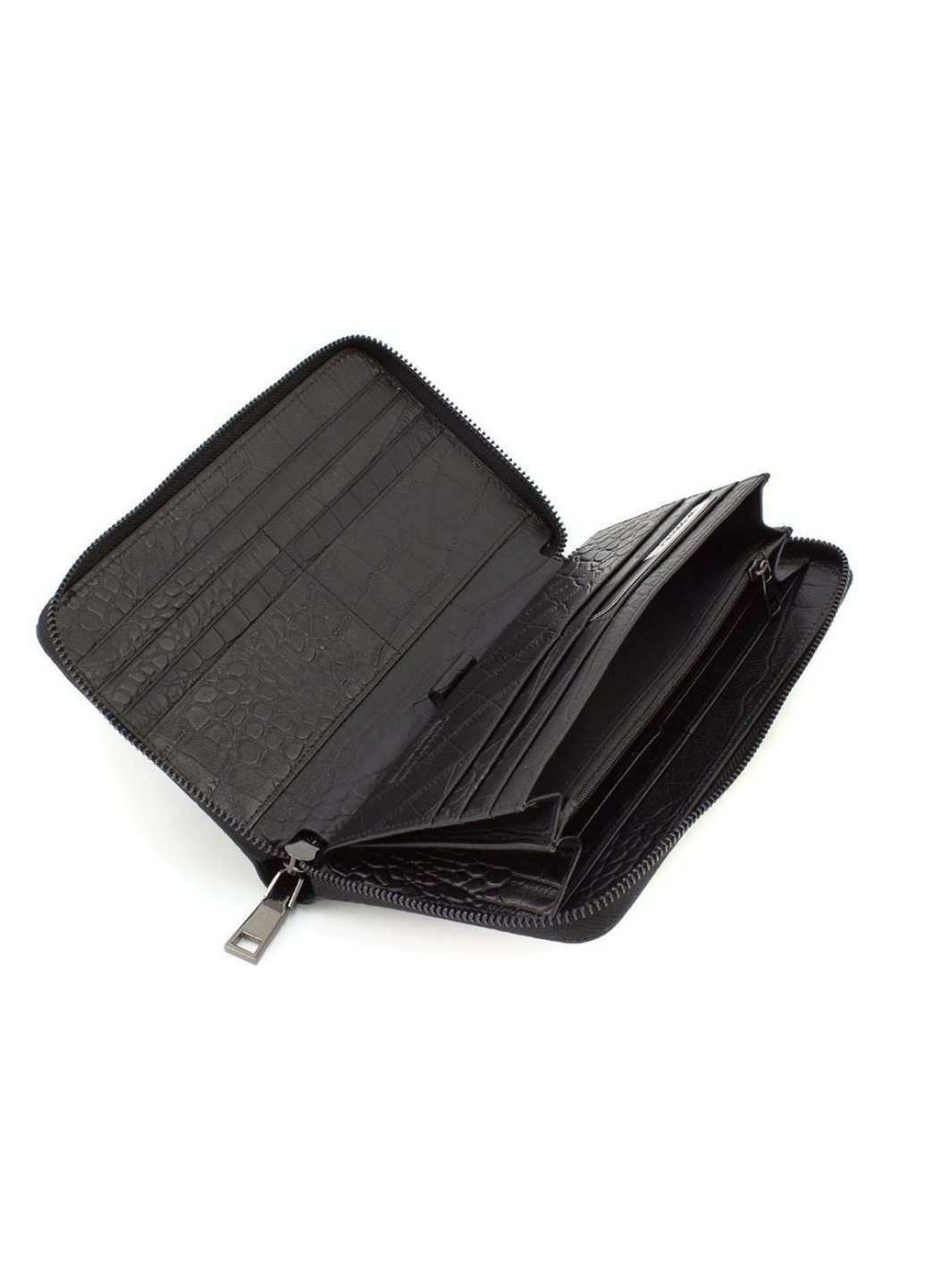 Елітний великий клатч - чоловічий гаманець на блискавці шкіра 21,5x12 5901A(18238) чорний Marco Coverna (259752571)