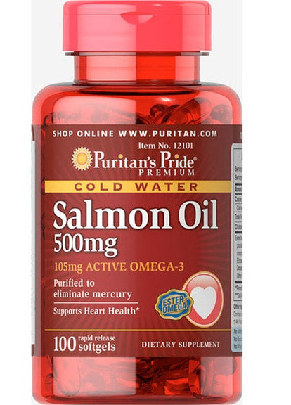 Puritan's Pride Salmon Oil 500 mg 100 Softgels Puritans Pride (257252627)