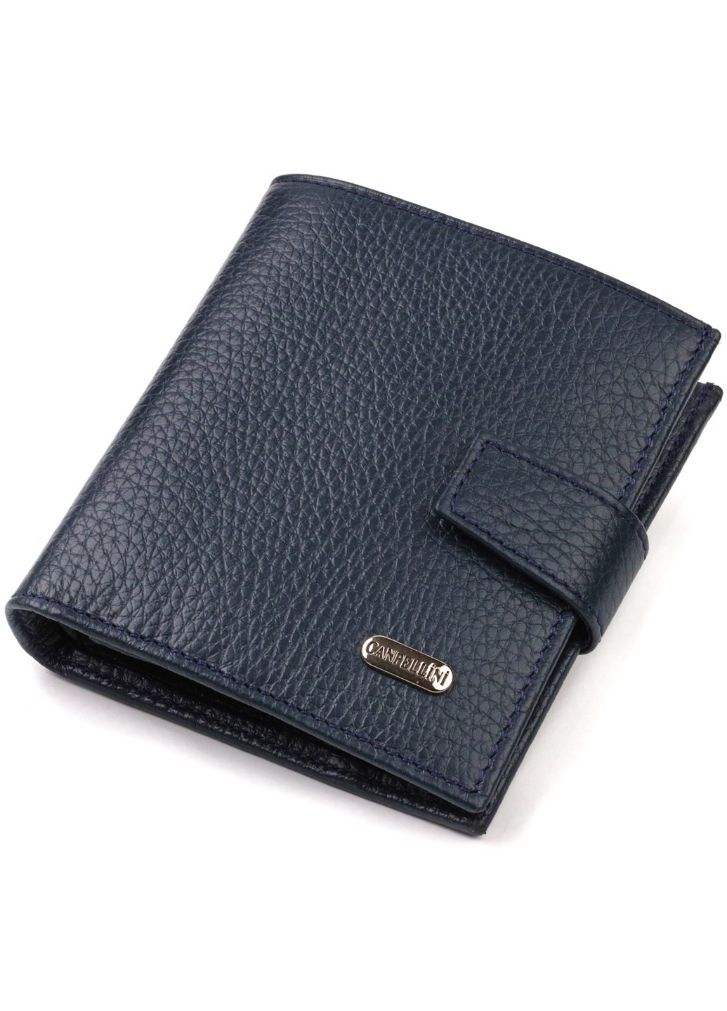Модный мужской бумажник из натуральной зернистой кожи 21746 Синий Canpellini (259874006)