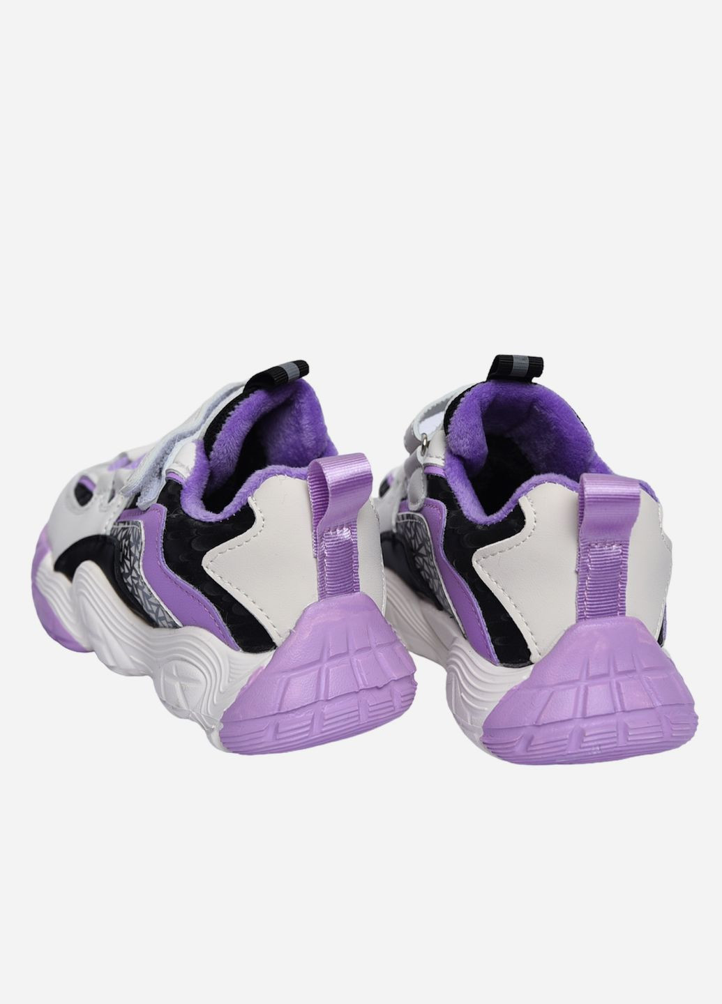Бузкові осінні кросівки дитячі для дівчинки на штучному хутрі бузкового кольору Let's Shop