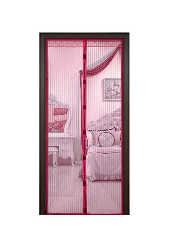 Дверная антимоскитная сетка (штора) на магнитах цветная 210*100 см Бордовый No Brand (259752773)