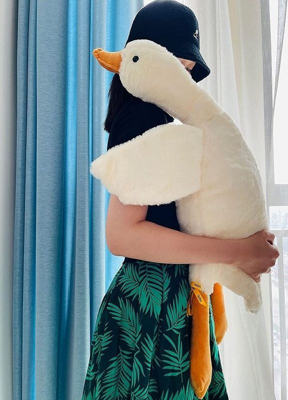 М'яка іграшка подушка Гусь-обіймусь плюшева 110 см Білий No Brand (262805865)
