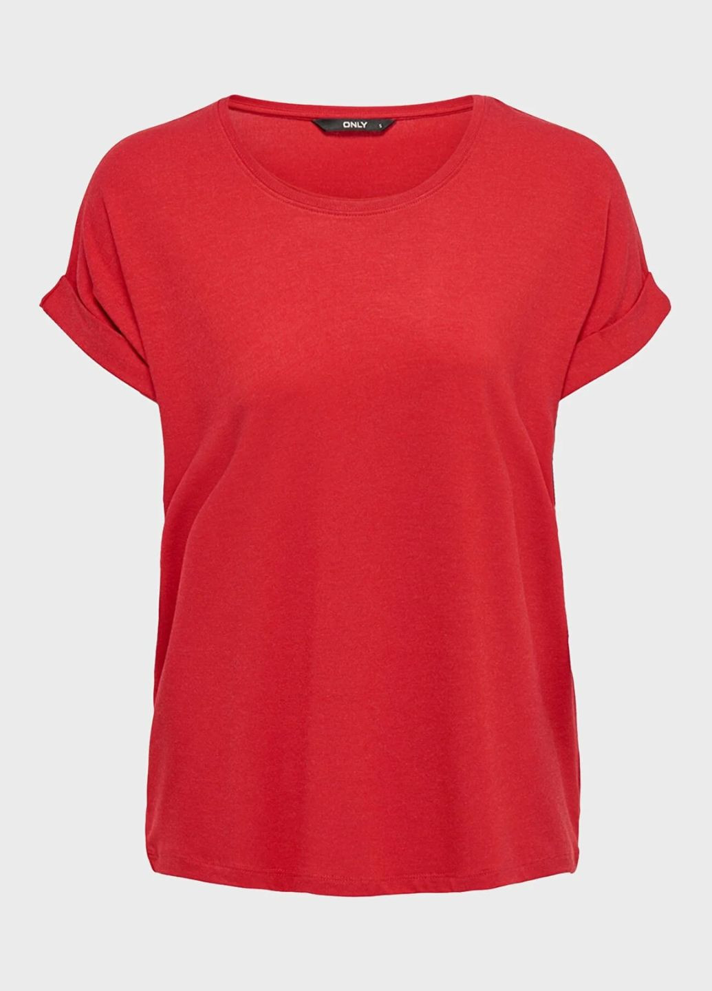 Красная футболка женская однотонная красная 11171 l (46) Only