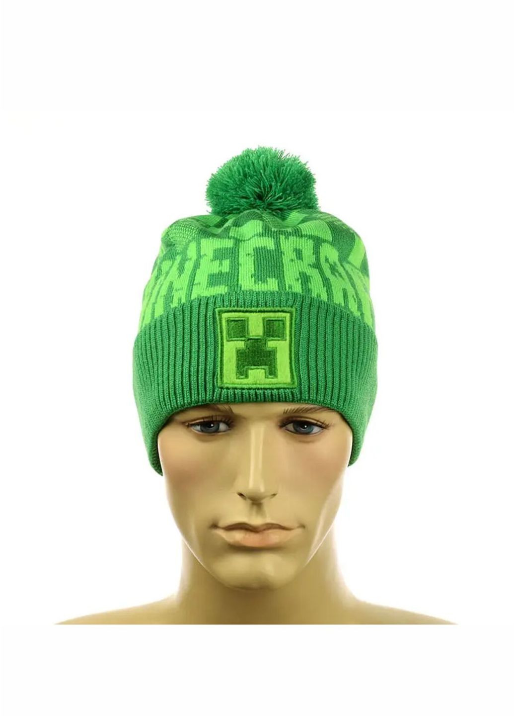 Детский зимний комплект шапка с помпоном + снуд Майнкрафт/ Minecraft No Brand шапка с помпоном на флисе (270965919)