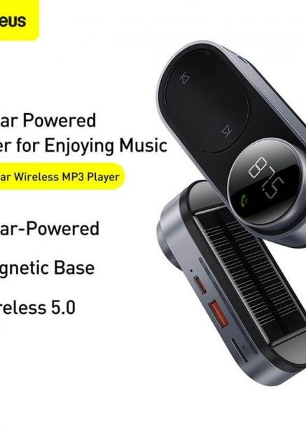FM-модулятор Solar Car Wireless MP3 Plaer Black (CDMP000001) Baseus (260737106)
