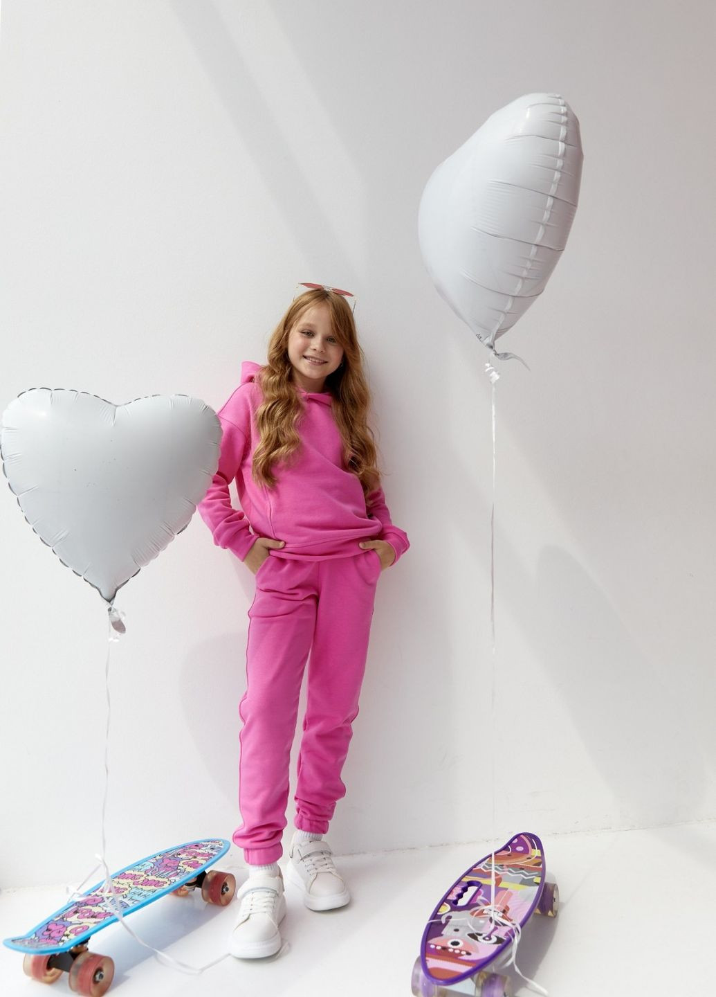 Дитячий костюм худі та джогери для дівчинки колір барбі 438426 New Trend (260267799)