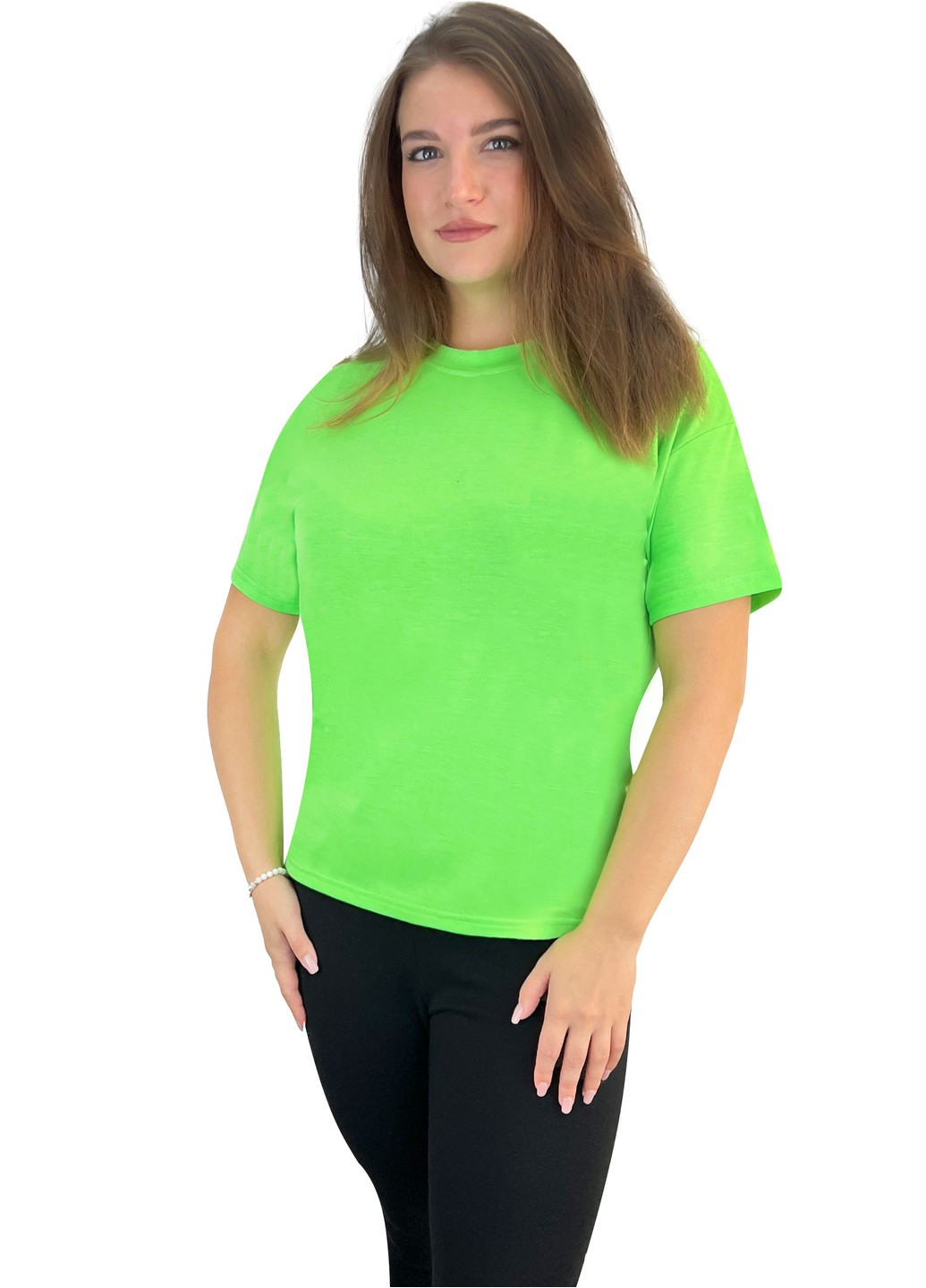 Салатова всесезон футболка жіноча/чоловіча з коротким рукавом Жемчужина стилей 0777