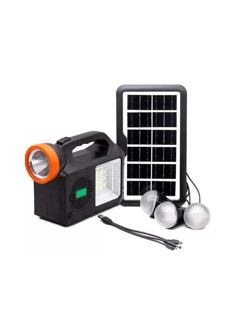 Акумуляторний ліхтар аварійний Gd-Lite GD-Times GD-102 із сонячною батареєю та 3 лампочками 20 Вт Чорний No Brand (276322152)