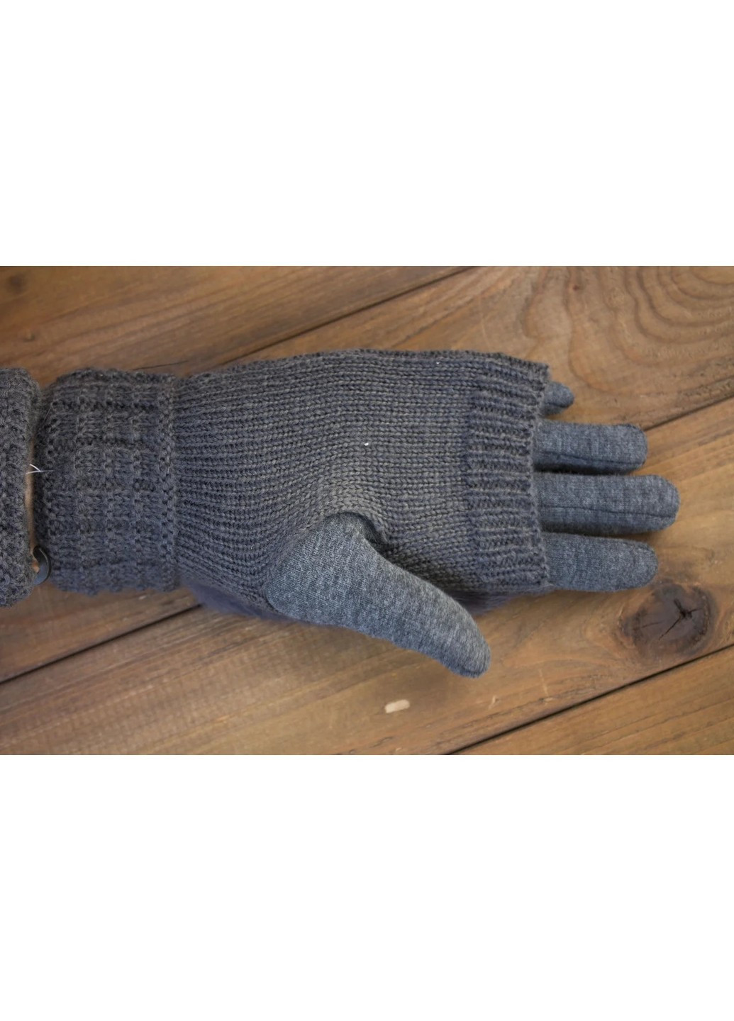Женские перчатки комбинированные стрейч+вязка серые 1976s1 S BR-S (261771606)