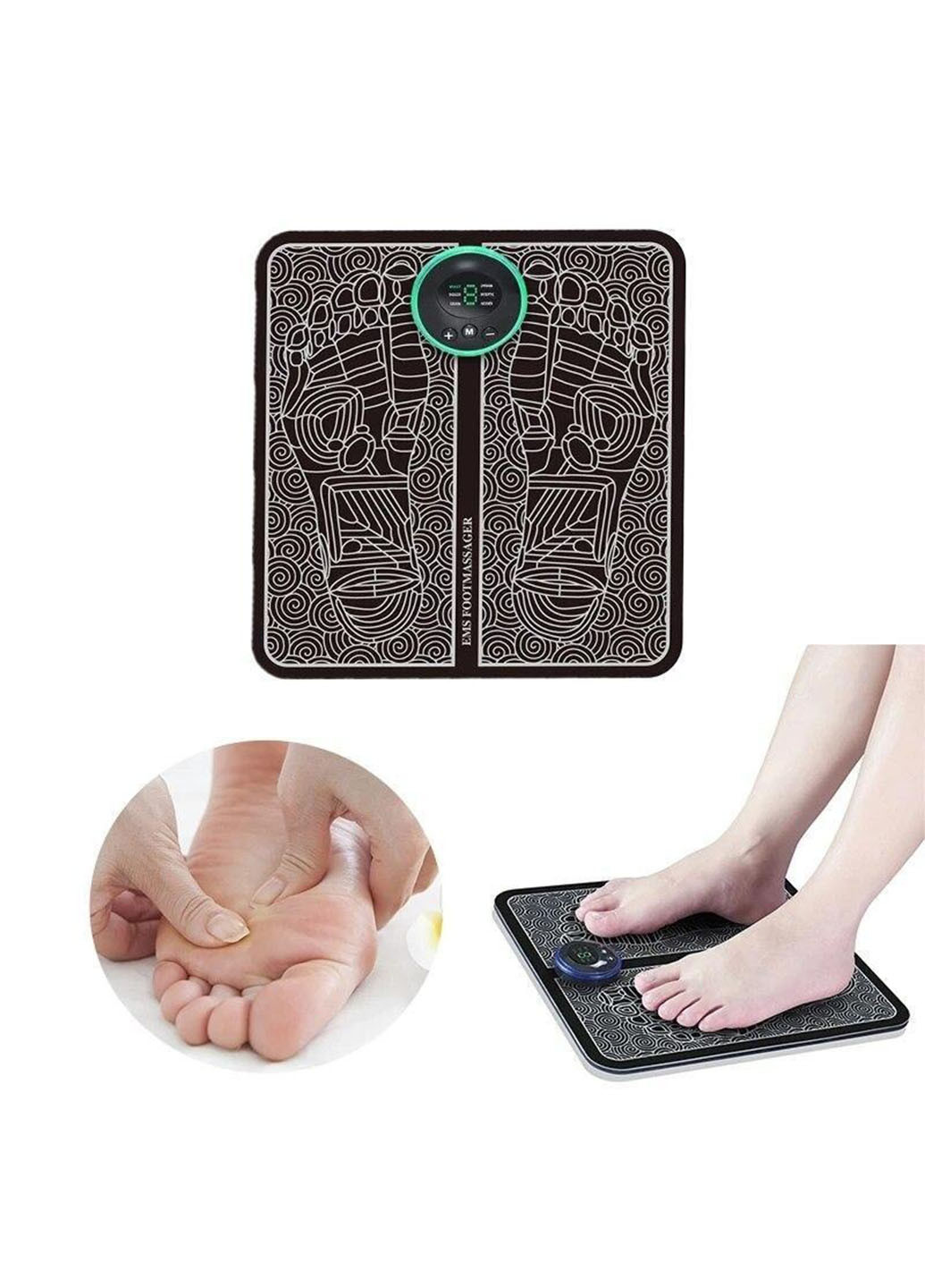 Електричний автоматичний масажер EMS для ніг килимок для ступень і стоп 8 режимів Good Idea (260555040)