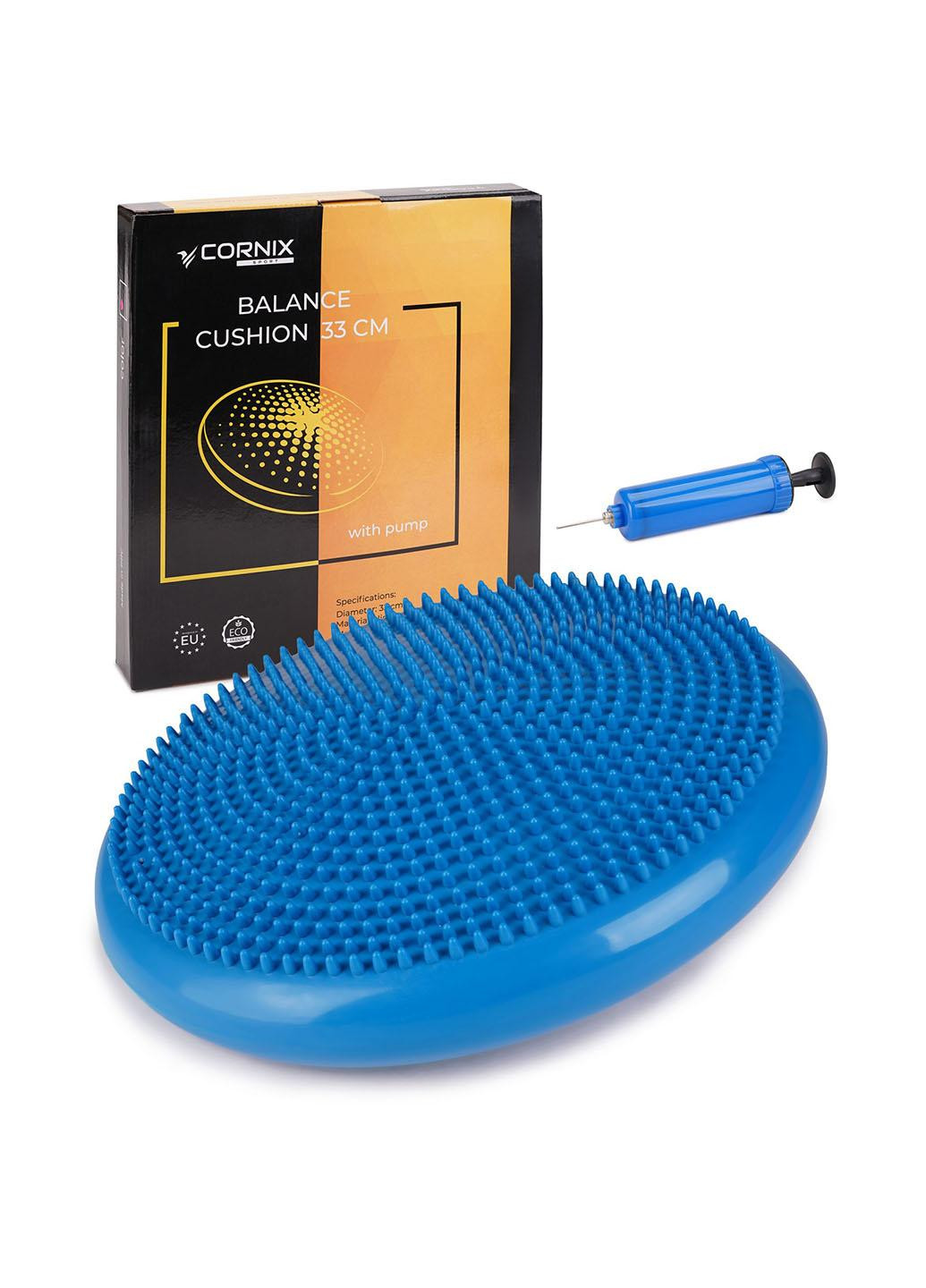 Балансувальна подушка-диск Cornix 33 см (сенсомоторна) масажна XR-0054 Blue No Brand (258354718)