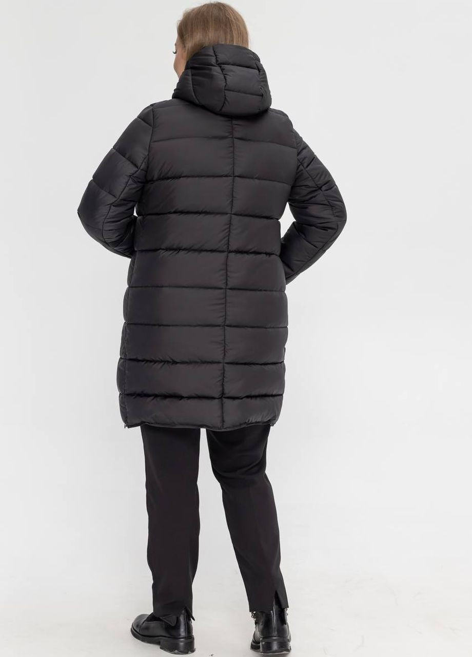 Чорна демісезонна жіноча куртка демісезонна великого розміру SK