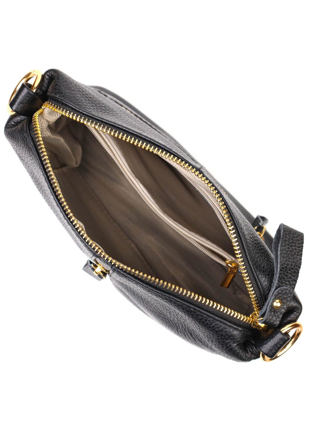 Цікава сумка через плече з натуральної шкіри 22135 Чорна Vintage (260360860)
