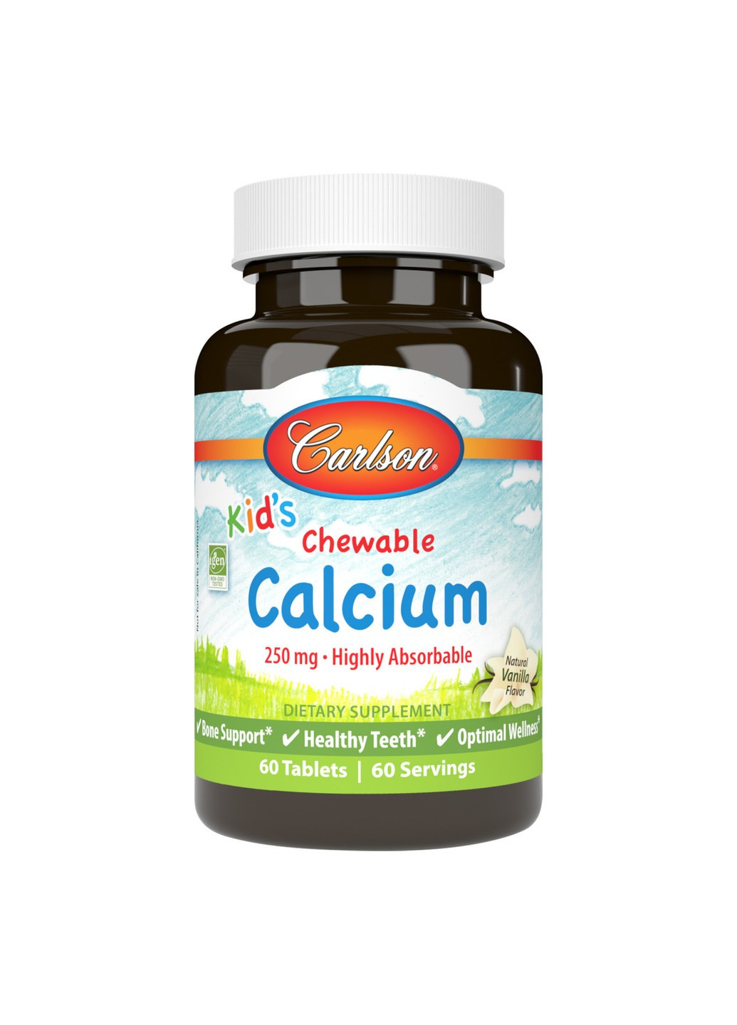 Кальций для Детей Kids Chewable Calcium - 60 жевательных таб. Carlson Labs (278006895)