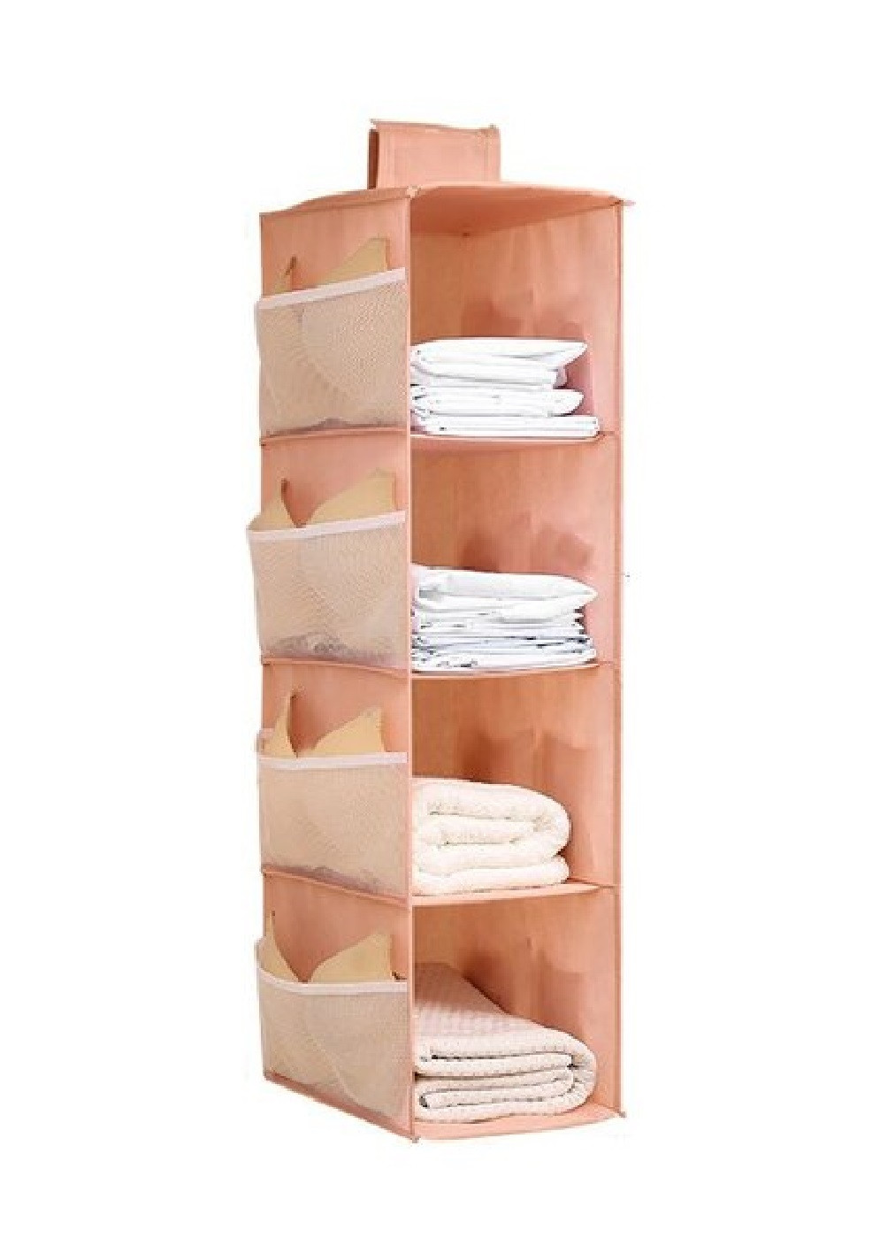 Подвесной органайзер модуль шкаф для хранения одежды обуви вещей сумок на 4 ячейки 80х30х22 см (474425-Prob) Розовый Unbranded (258417109)