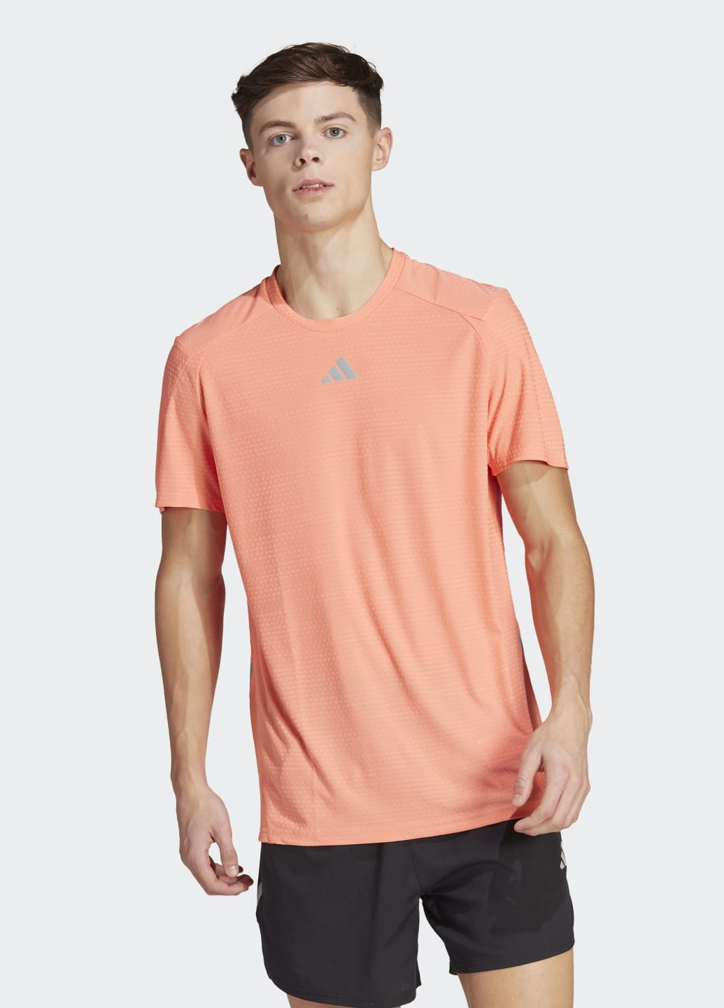 Оранжевая футболка для бега win confidence running heat.rdy adidas