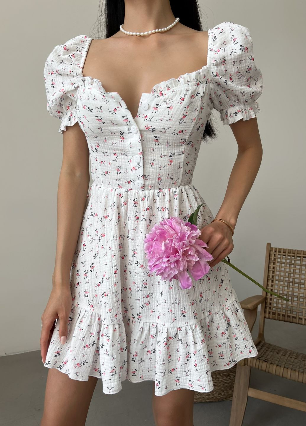 Молочна кежуал сукня Larionoff з квітковим принтом