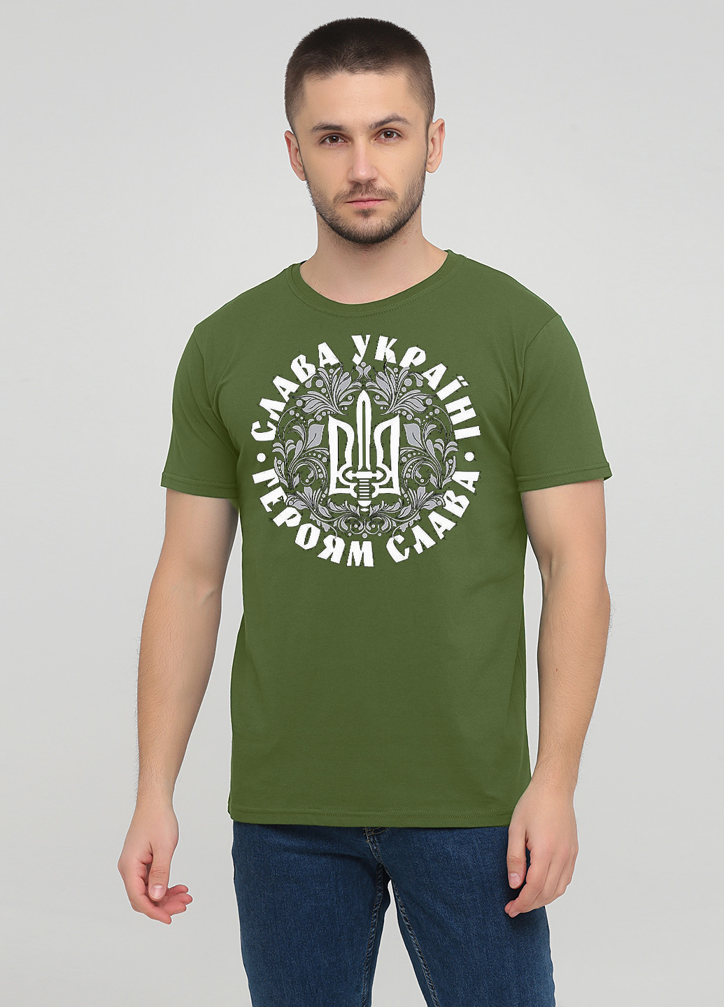 Оливковая футболка мужская м385-24 оливковая Malta