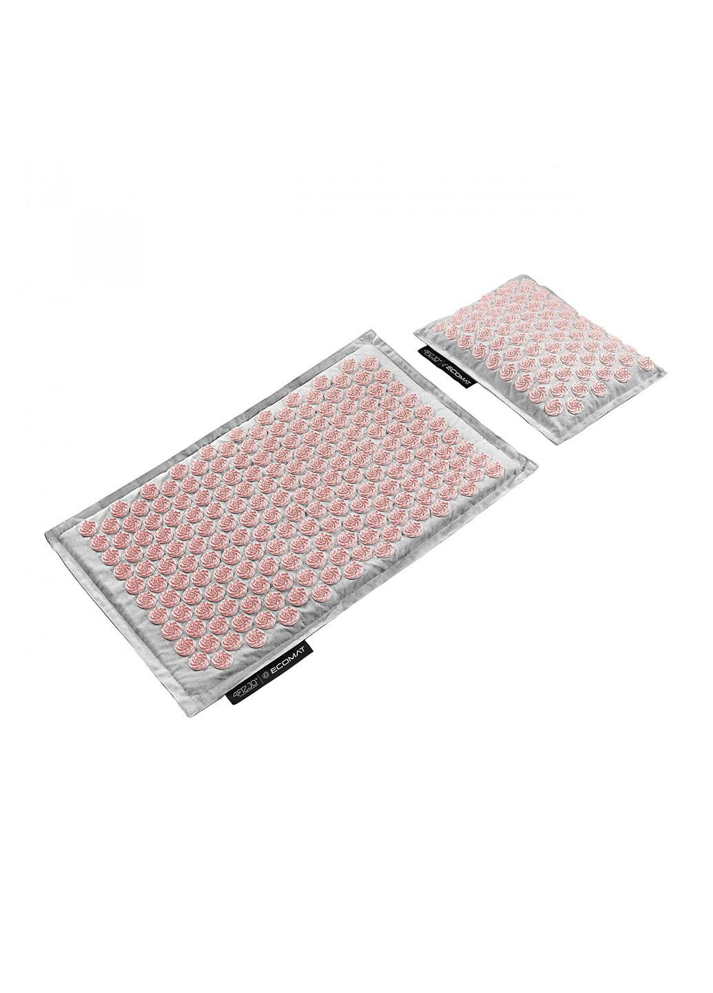 Коврик акупунктурный с подушкой Eco Mat Аппликатор Кузнецова 68 x 42 см 4FJ0228 Grey/Pink 4FIZJO (259180280)