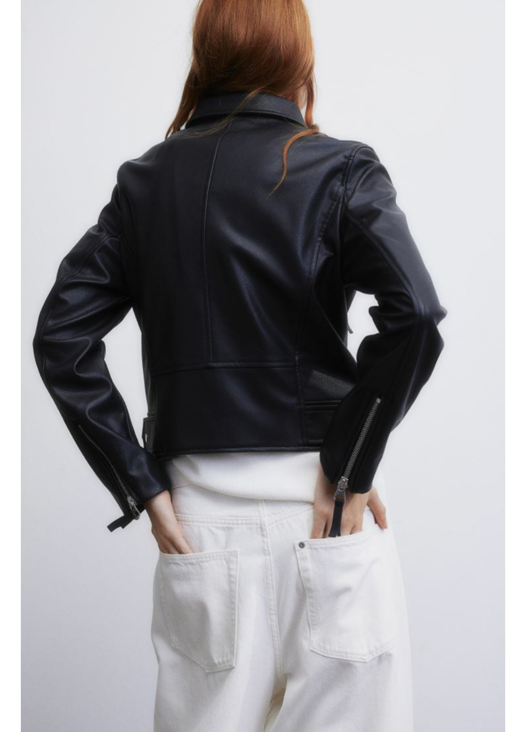 Черная демисезонная женская байкерская куртка н&м (56054) xs черная H&M