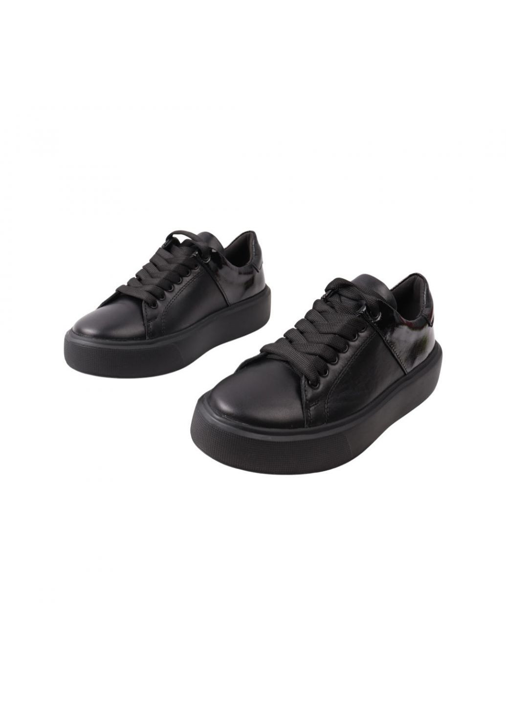 Чорні кеди жіночі maxus чорні натуральна шкіра Maxus Shoes 78-21DTC